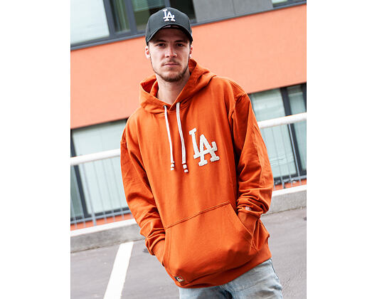 Mikina New Era Vintage Big Logo Hoody Los Angeles Dodgers Cooperstown Rust