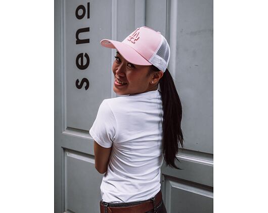 Dámská Kšiltovka New Era Trucker Satin Los Angeles Dodgers 9FORTY Pink Snapback