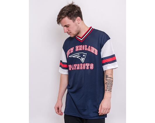 Triko New Era NFL Stripe Sleeve Oversized Tee New England Patriots Oceanside Blue