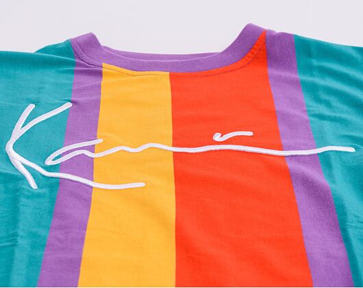 Triko Karl Kani Signature Stripe Tee Purple/Red/Yellow - 6069900