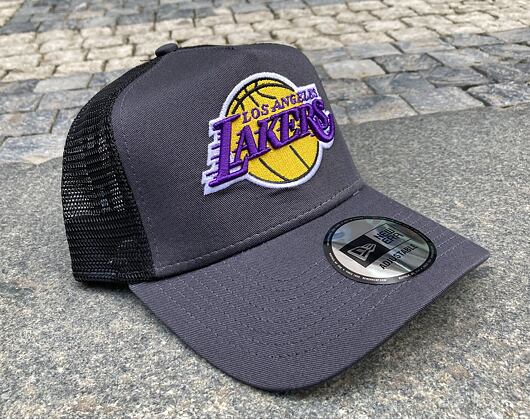 Kšiltovka New Era 9FORTY A-FRAME Trucker NBA Dark Base Team Los Angeles Lakers Graphite