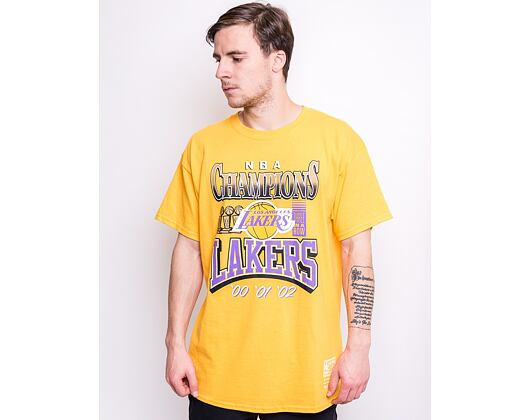 Triko Mitchell & Ness Los Angeles Lakers 3x Champions Tee Yellow