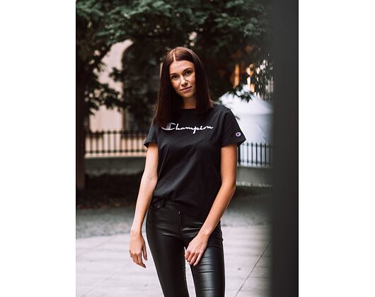 Dámské Triko Champion Crewneck T-Shirt Black 110992 KK001 NBK