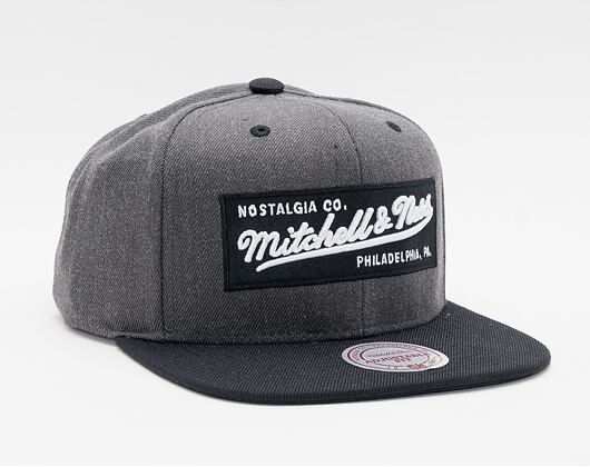 Kšiltovka Mitchell & Ness Box Logo Snapback Branded Charcoal Black