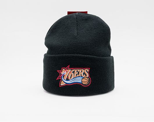 Kulich Mitchell & Ness Philadelphia 76ers Team Logo Cuff Knit Black