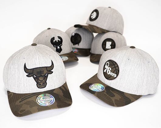 Kšiltovka Mitchell & Ness INTL851 Milwaukee Bucks Heather Camo 110 Snapback