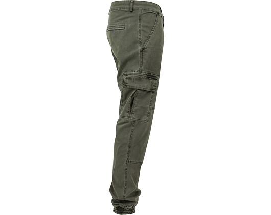 Kalhoty Urban Classic TB1435 Washed Cargo Twill Jogging Pants Olive