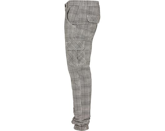 Kalhoty Urban Classic TB3138 AOP Glencheck Cargo Jog Pants White/Black