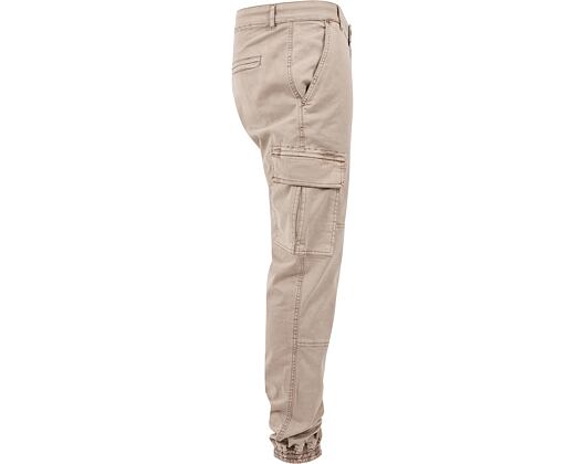 Kalhoty Urban Classic TB1435 Washed Cargo Twill Jogging Pants Sand