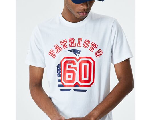 Triko New Era New England Patriots NFL Flag Number Tee White