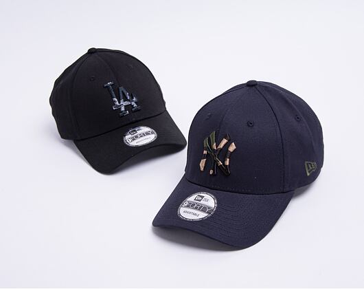 Kšiltovka New Era 9FORTY MLB Camo Infill New York Yankees Strapback Navy / Woodland Camo