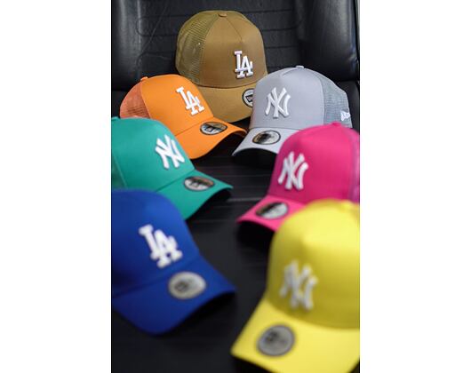 Kšiltovka New Era 9FORTY A-Frame Trucker MLB Tonal Mesh Trucker Los Angeles Dodgers Snapback Orange