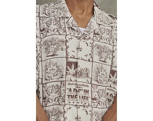 Košile HUF 4/20 Day In The Life Woven Top Natural