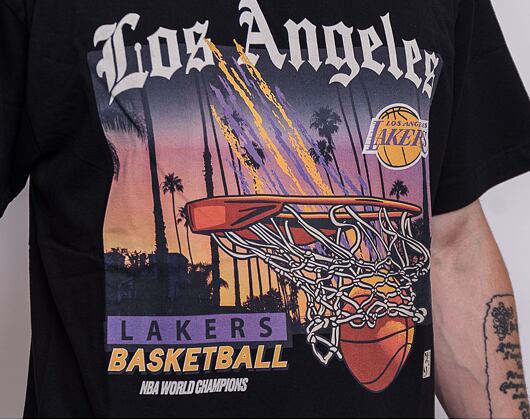 Triko Mitchell & Ness Scenic Tee Los Angeles Lakers Black