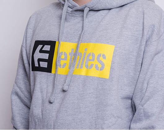 Mikina ETNIES New Box Hoodie Grey/Black/Yellow