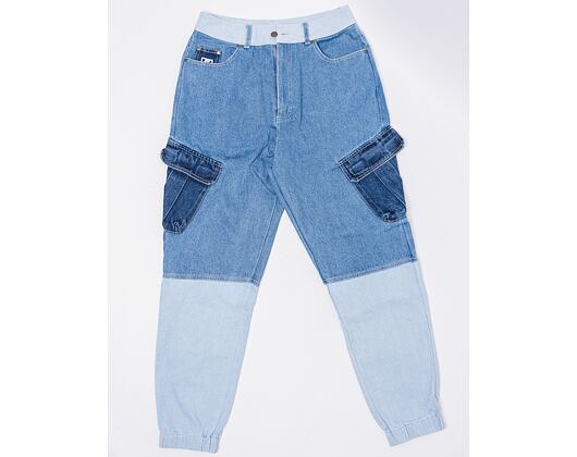 Kalhoty Karl Kani KK Og Block Denim Cargo Pants Blue