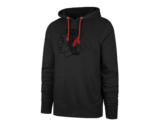 Mikina '47 Brand NHL Chicago Blackhawks Imprint Burnside Hood Jet Black