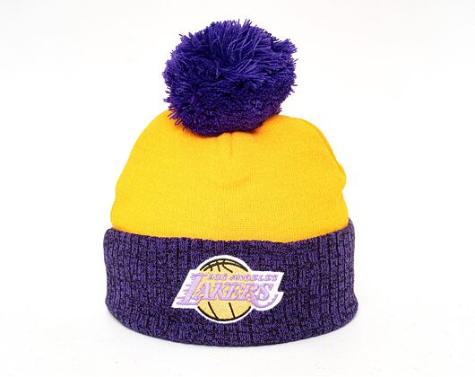 Kulich Mitchell & Ness Los Angeles Lakers Two Tone Pom Beanie HWC Yellow
