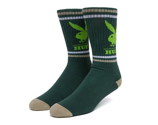 Ponožky HUF Playboy Rabbit Head Crew Sock Forest Green