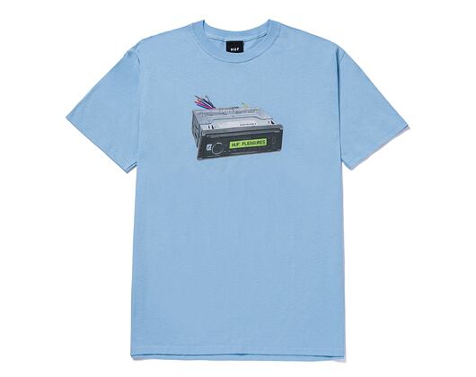 Triko HUF × Pleasures Head Unit T-Shirt Light Blue