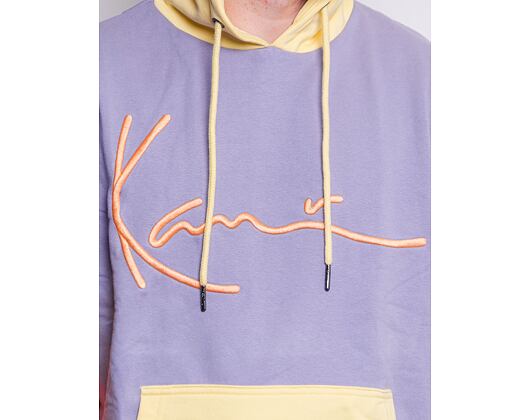 Mikina Karl Kani Signature Block Hoodie Lilac/Orange/Taupe