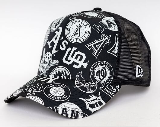 Kšiltovka New Era 9FORTY Trucker MLB All-Over Print Snapback Black