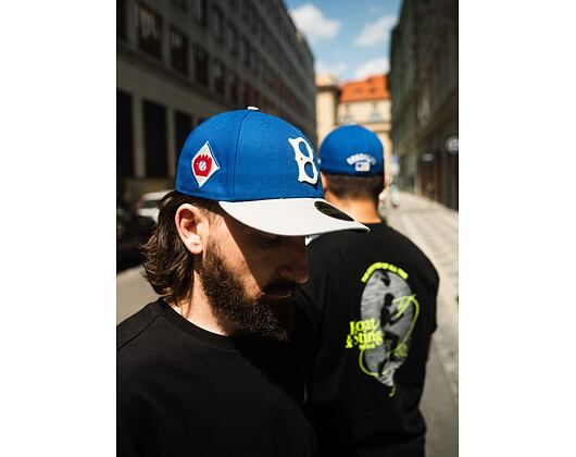 Kšiltovka New Era 59FIFTY Low Profile MLB Cooperstown Brooklyn Dodgers Fitted Bright Royal / Grey