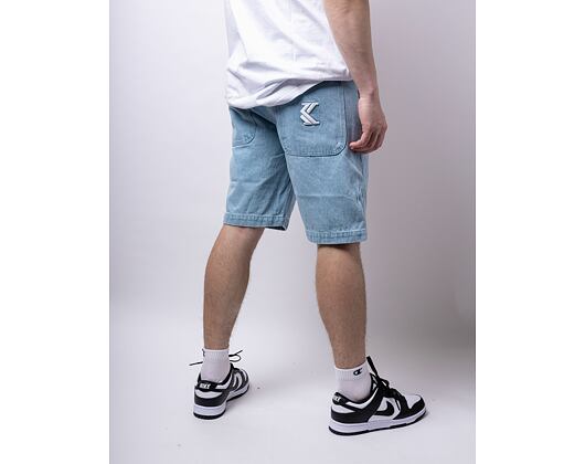 Kraťasy Karl Kani Serif Denim Shorts bleached blue