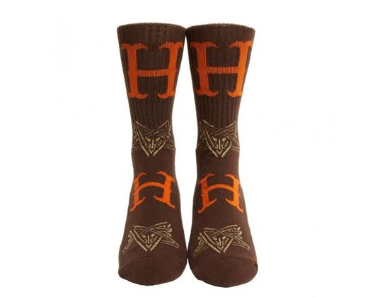 Ponožky HUF × Thrasher Duality Sock Chocolate