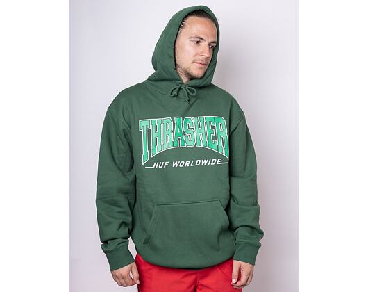 Mikina HUF × Thrasher Bayview Hoodie Forest Green