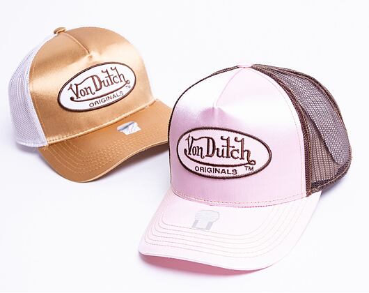 Kšiltovka Von Dutch Cary Trucker Satin Lt.Pink/Brown