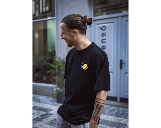 Triko Karl Kani Chest Signature Smiley Print Tee black/yellow