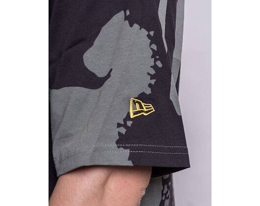 Triko New Era All Over Print Patch Oversized Tee Black / Grey