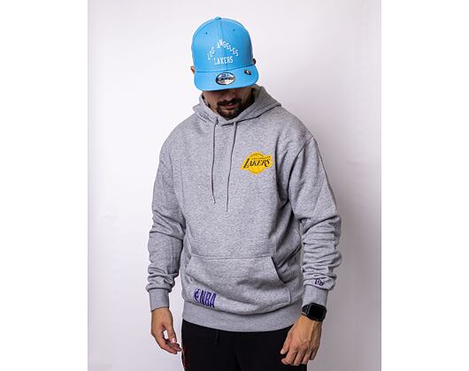 Mikina New Era NBA Half Logo Oversized Hoody Los Angeles Lakers Heather Grey