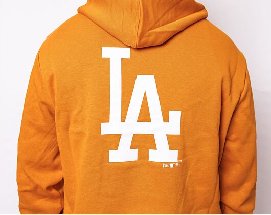 Mikina New Era MLB League Essential Back Print Hoody Los Angeles Dodgers Orange/White