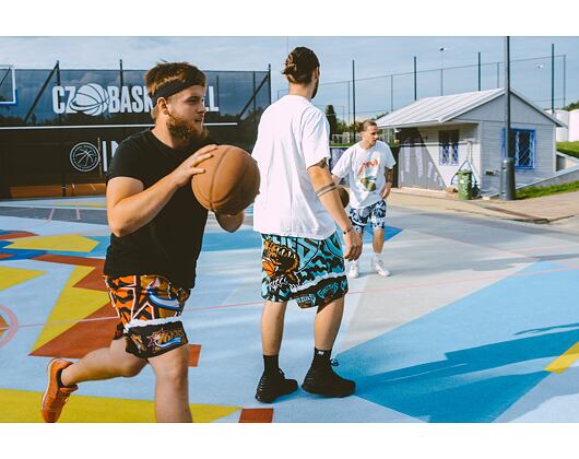 Kraťasy Mitchell & Ness NCAA Jumbotron 2.0 Shorts Georgetown University Navy / Grey