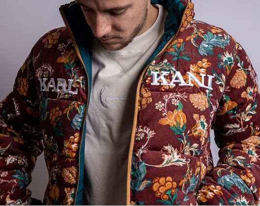 Bunda Karl Kani Retro Reversible Corduroy Flower Puffer Jacket Multicolor