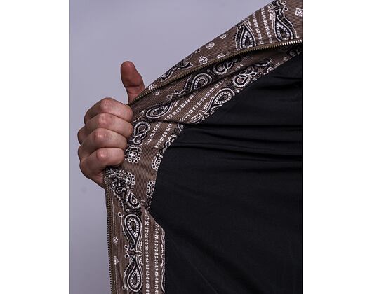 Bunda Karl Kani OG Hooded Corduroy Paisley Puffer Jacket dark taupe/ b/w