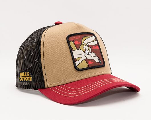 Kšiltovka Capslab - Trucker Looney Tunes - Wile E. Coyote v.2 Trucker -Brown / Burgundy