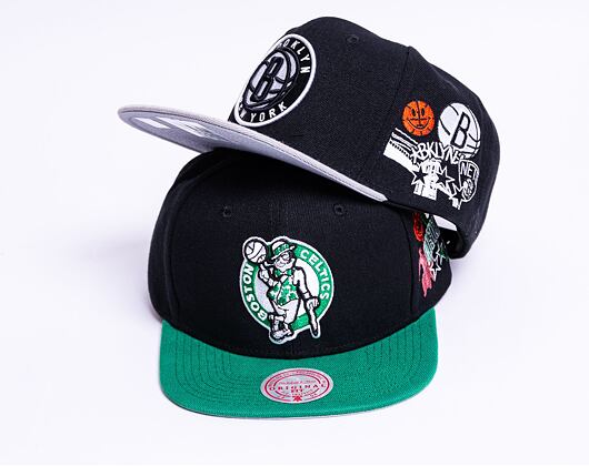 Kšiltovka Mitchell & Ness PATCH OVERLOAD SNAPBACK BOSTON CELTICS Black / Green