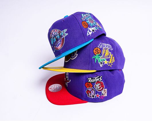 Kšiltovka Mitchell & Ness PATCH OVERLOAD SNAPBACK HWC TORONTO RAPTORS Purple / Red
