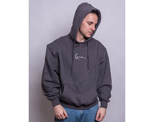 Mikina Karl Kani Small Signature OS Heavy Sweat Hoodie anthracite