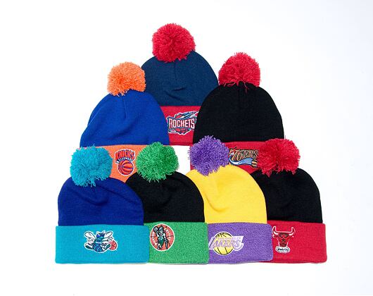Kulich Mitchell & Ness TWO TONE POM BEANIE HWC Houston Rockets Blue