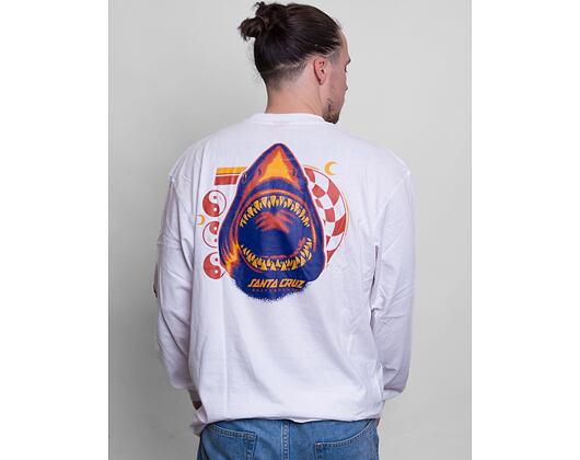 Triko Santa Cruz Shark Trip L/S T-Shirt White