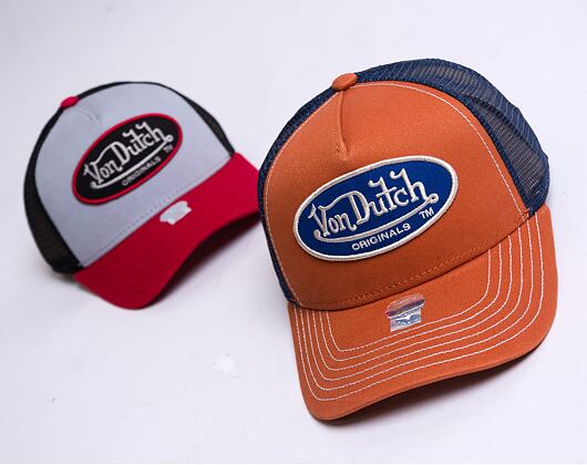 Kšiltovka Von Dutch Boston Trucker Cotton Twill Orange/Navy