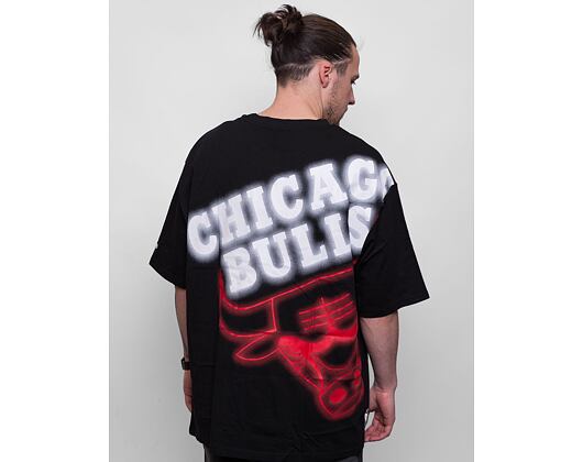 Triko New Era NBA Oversized Back Print Neon Tee Chicago Bulls Black/Red