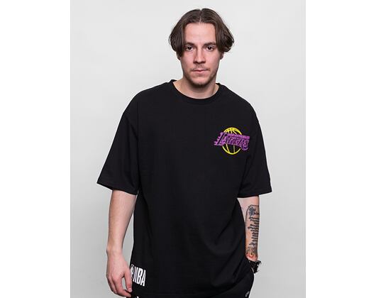 Triko New Era NBA Oversized Back Print Neon Tee Los Angeles Lakers Black/Purple