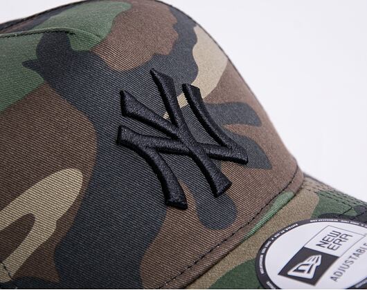 Dětská Kšiltovka New Era - MLB Clean 9FORTY Trucker - NY Yankees - Woodland Camo / Black