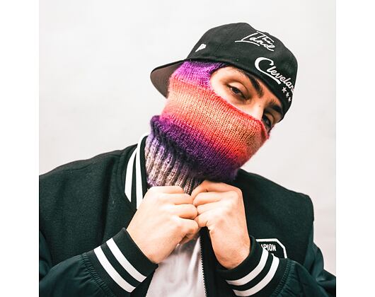Custom made pletená Balaclava kukla - Funky Rainbow