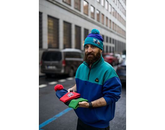 Kulich Mitchell & Ness TWO TONE POM BEANIE HWC Charlotte Hornets Purple